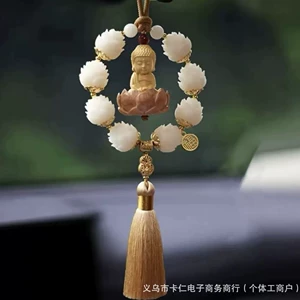 Tiktok məşhur lotus kiçik Budda avtomobil asqısı, şaftalı ağacından bəzək