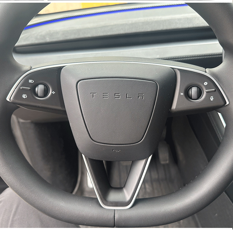Suitable for Tesla's new Model Y/3/YL car steering wheel button decorative protective sticker interior modification