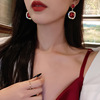 Red festive fashionable earrings from pearl, 2021 years