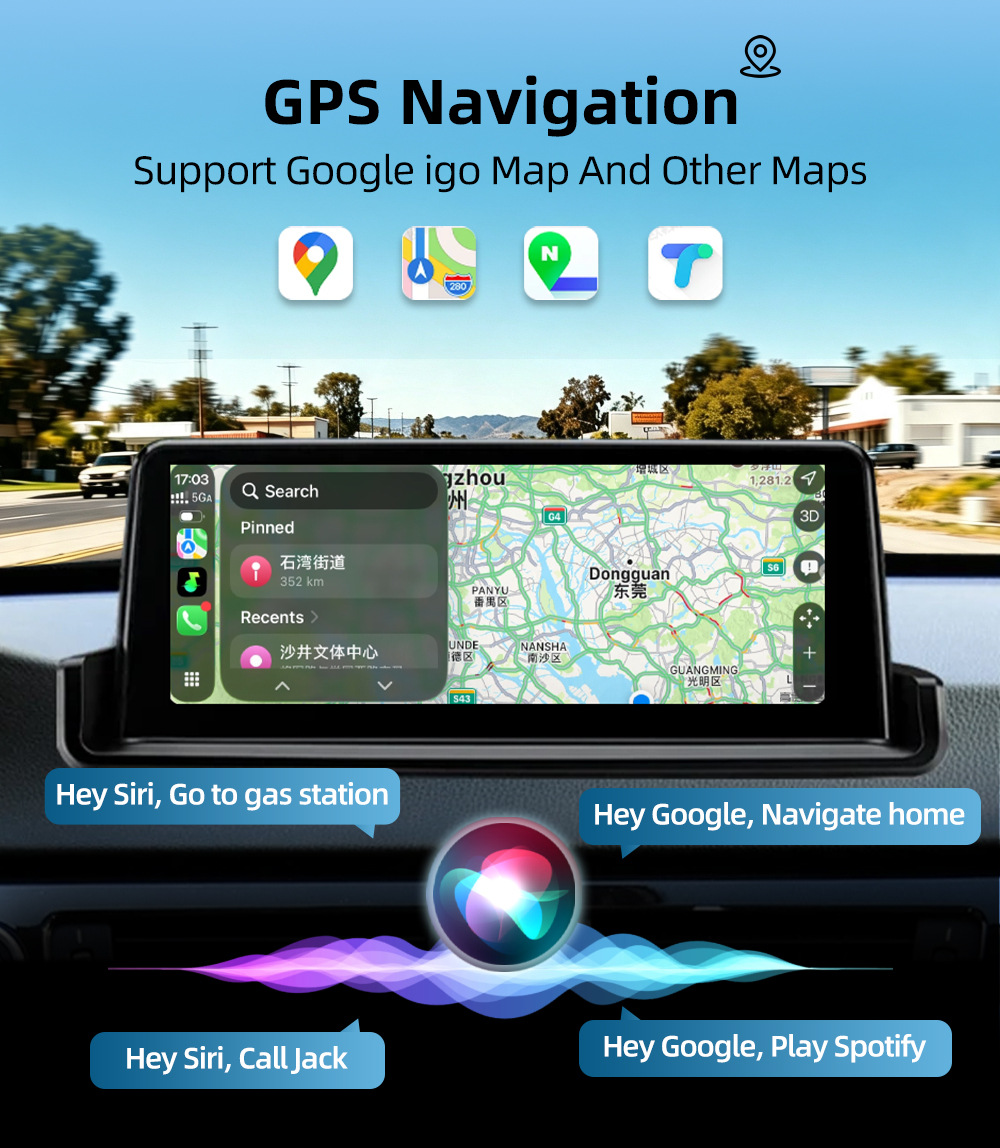 Car-Mounted Large-Screen Navigation System Suitable for Bmw 3 Series E90 E91 E92 E93 2005-2012 Bluetooth Carplay