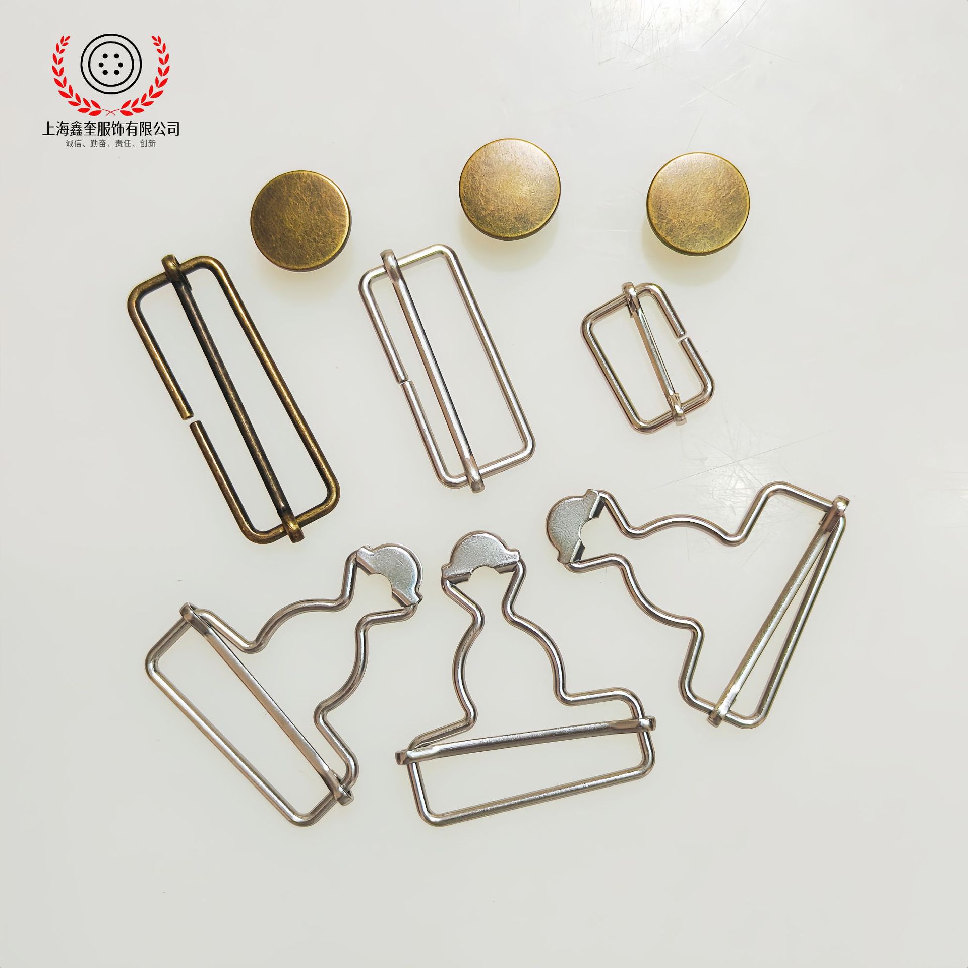 Overalls Buttons Metal Gourd-Shaped Buttons Denim Suspenders Women's Clothing Adjustable D-Ring Buckle I-Ring Buckle Accessories Clothing