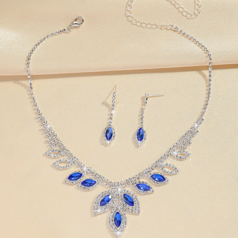 Bruidssieraden ketting oorbellen sieradenset bruiloft banket jurk ketting modieuze en veelzijdige temperament accessoires_voghion.com