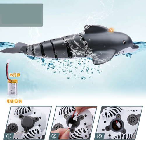 Cross-border 2.4G remote control dolphin toy can spray water dolphin diving shark electric water simulation charging remote control boat