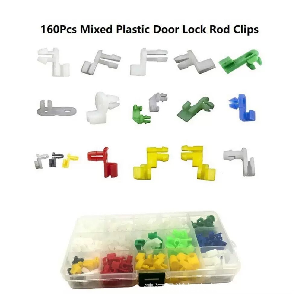 160pcs盒装塑料门提纽扣配件门锁圆头锁扣手刹线尼龙扣件跨境爆品