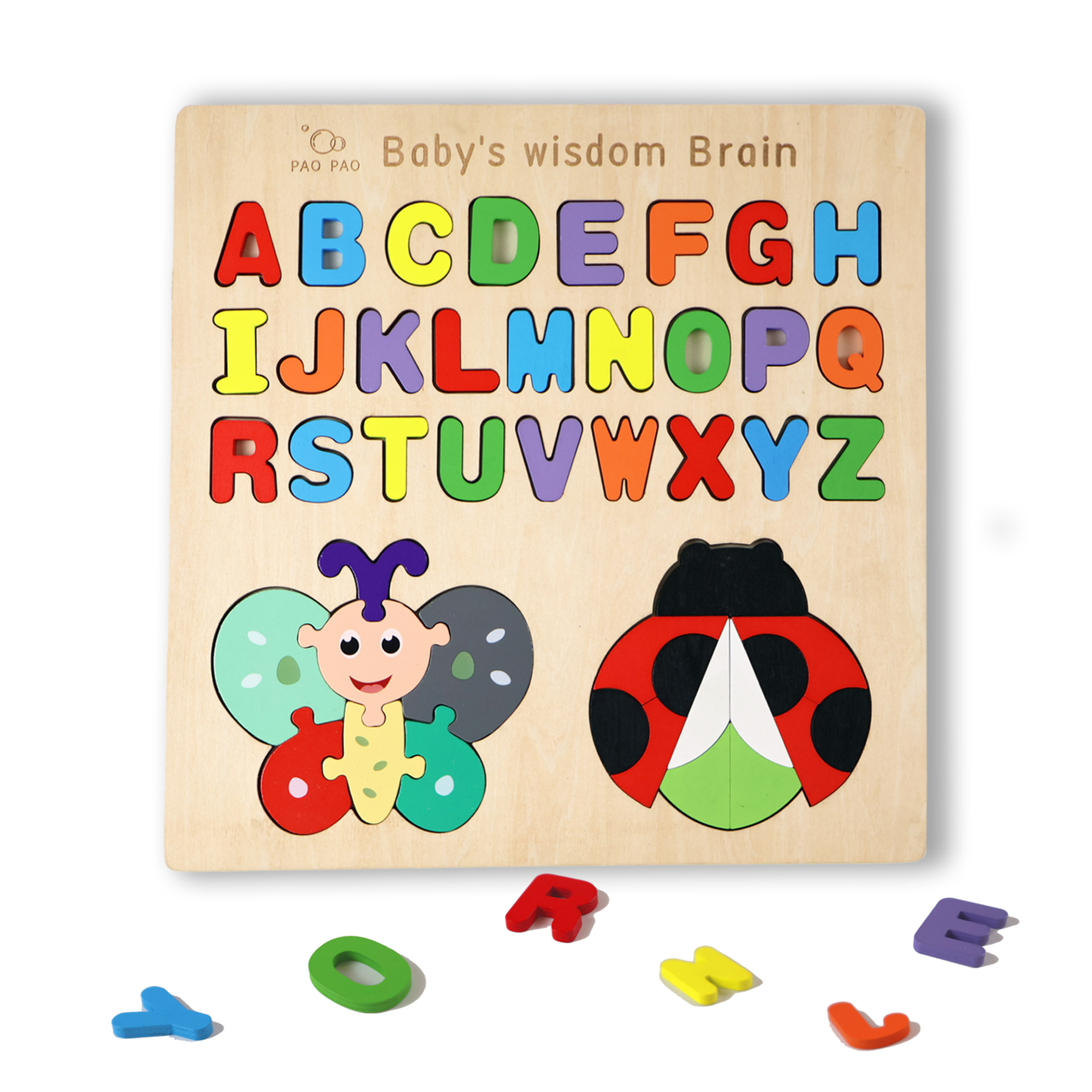 Juguetes para niños pequeños ensamblaje puzzle de educación temprana letras mayúsculas y minúsculas emparejadas números de forma geométrica de bloques de construcción tablero de agarre manual