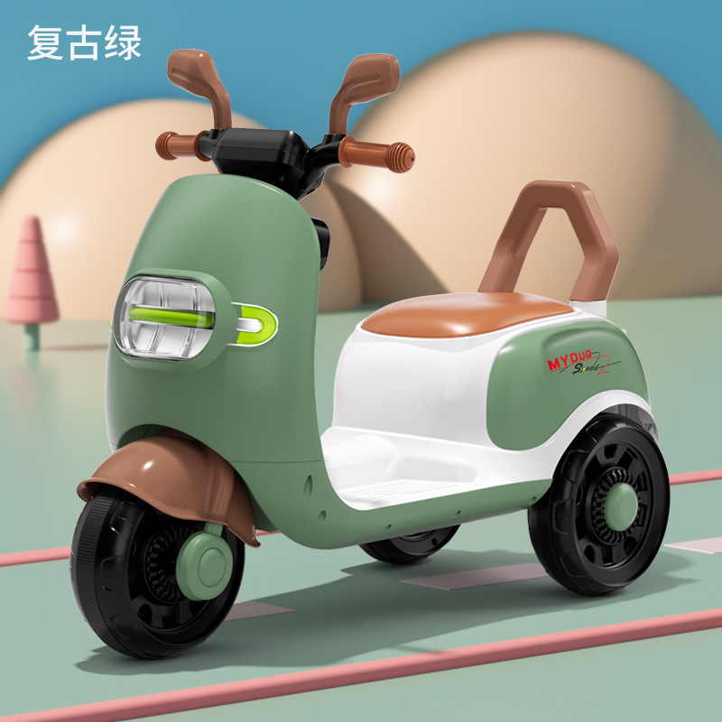 Motocicleta eléctrica para niños triciclo recargable portátil niños y niñas coche eléctrico Carro de bebé coche de juguete 3-8 años