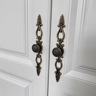 Handle manufacturers European retro carved solid handle zinc alloy cabinet door drawer retro net red handle wholesale