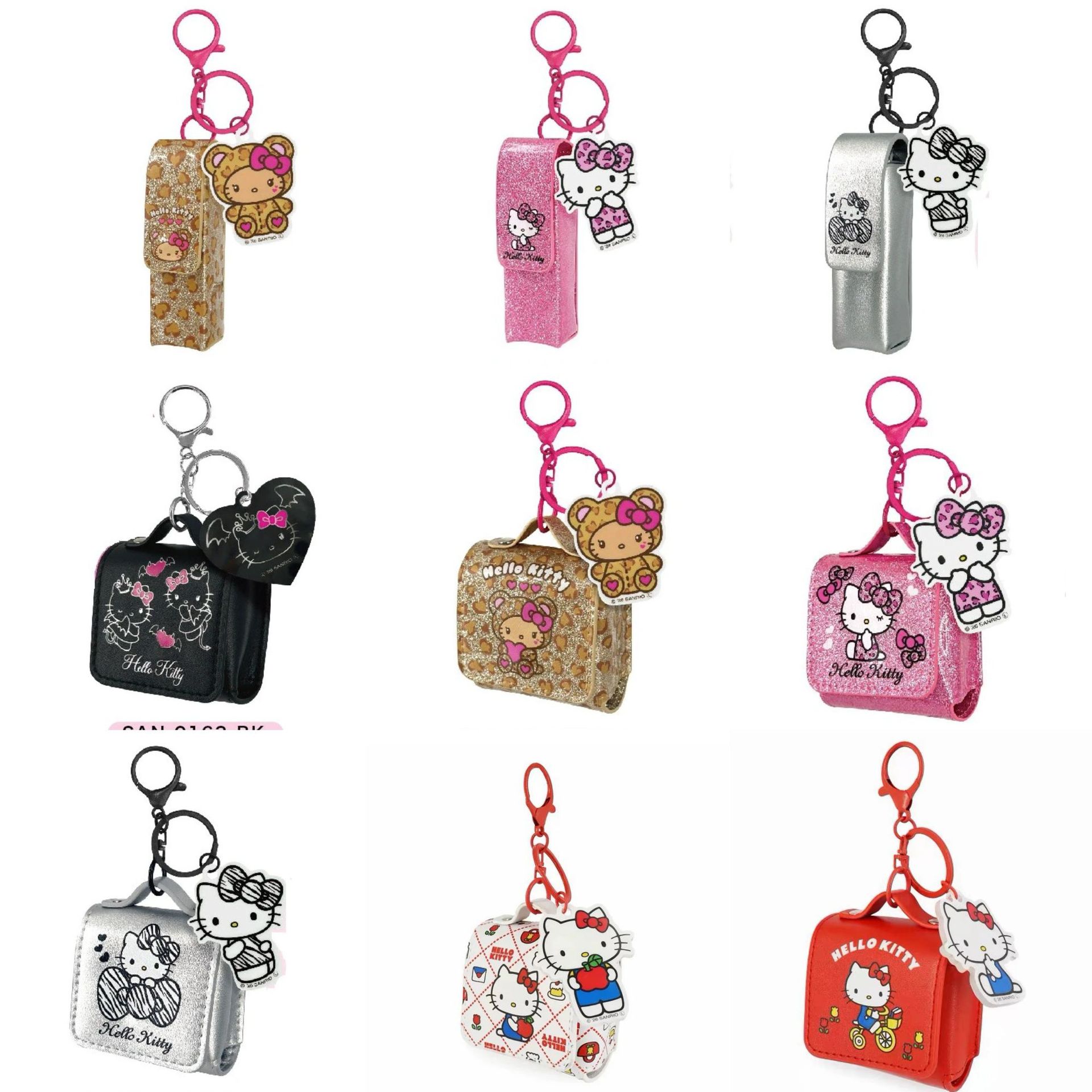 In-Stock Japanese Sanrio Cute Cartoon Kitty Earphone Storage Bag Mini Keychain Lipstick Storage Box for Women