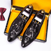 Classic suit jacket pointy toe for leather shoes, footwear, cowhide, genuine leather, crocodile print, European style, wholesale