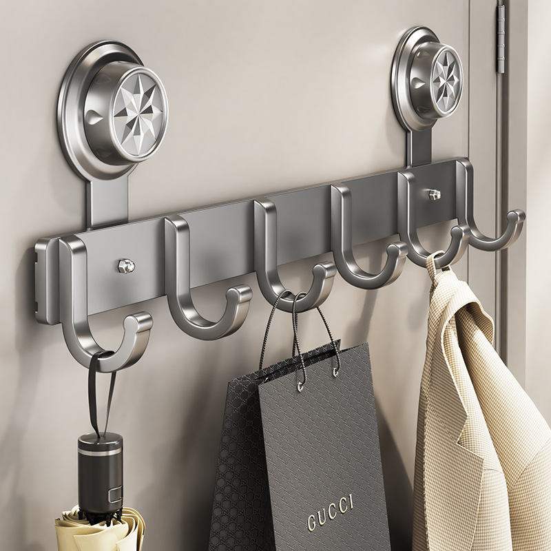 房间免打孔挂钩强力承重卫生间壁挂门后挂衣架浴室一排挂衣架收纳