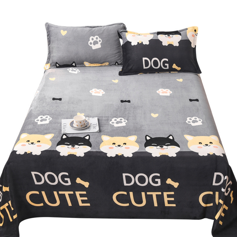 Leche terciopelo coral sábana pieza única más manta de felpa manta de franela manta engrosada dormitorio de invierno lista de edredones