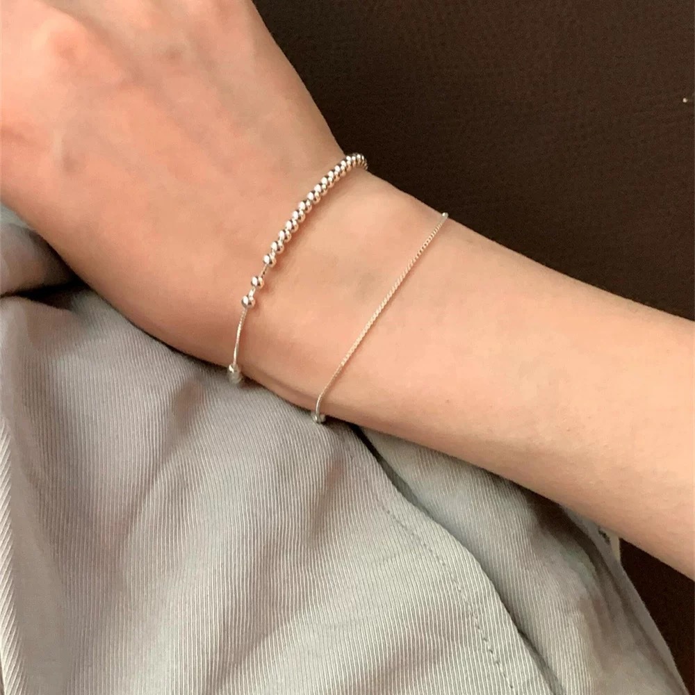 New Pull-out Round Bead Bracelet Women's Niche Design High-end Bracelet Adjustable Simple All-match Tanabata Gift