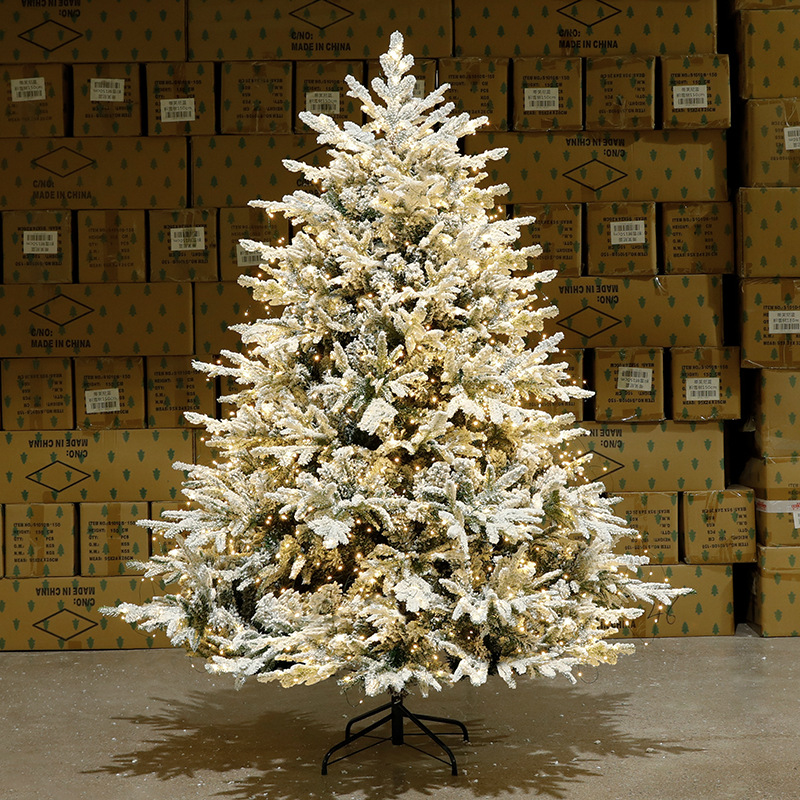 Shengyuan nuevo árbol de Navidad de nieve de gran tamaño con luces decoraciones navideñas decoraciones decorativas del centro comercial del hotel
