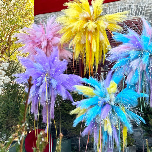 New Year's Decoration Atmosphere Decoration Peacock Grass Tree Handmade DIY Material Shop Window Landscape Photography