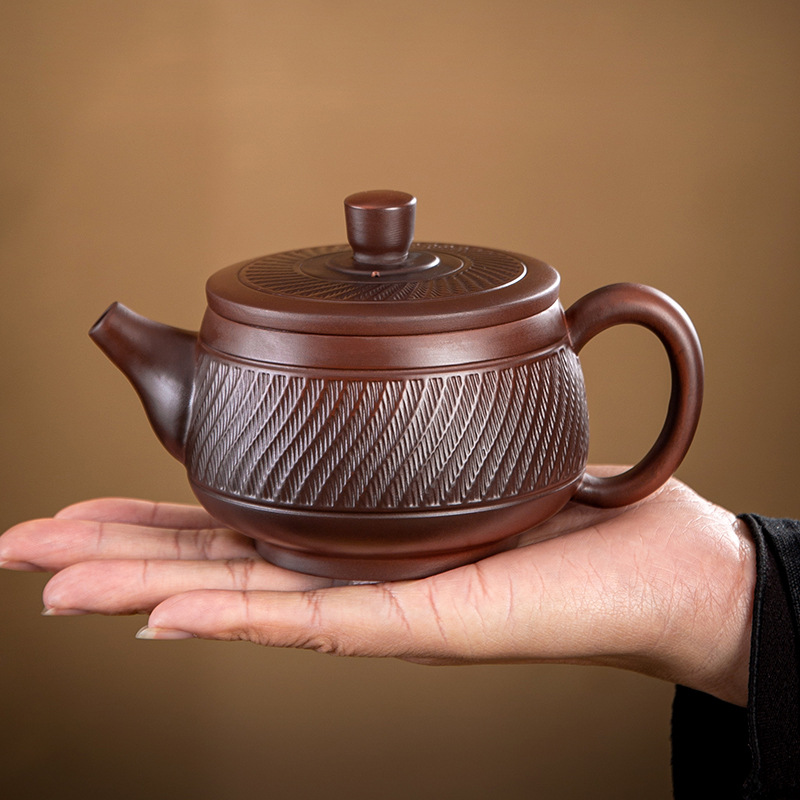 ※原鉱の紫砂茶器セットカンフー茶器の紫砂浮き彫り Amazon | 紫砂壺中国急須宜興原鉱の青泥の純手作り名人、急須筋