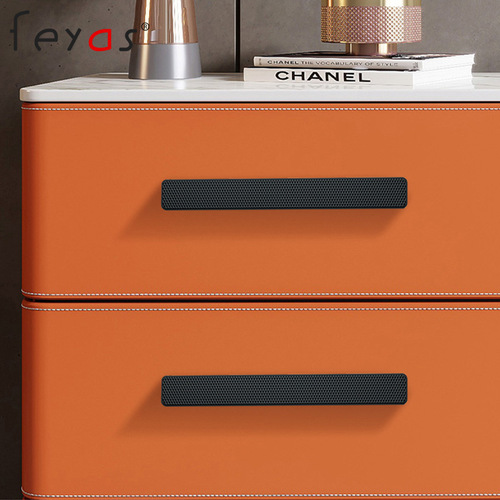 Feyas Network T-shaped Wardrobe, Gold Luxurious Handle, Cabinet with Drawers, Full-Height Black Door Handles