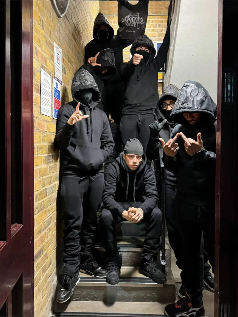 Synaworld Drill стиль американский уличный хип-хоп с капюшоном с плюшевой свитер мужской прилив свободный спортивный костюм