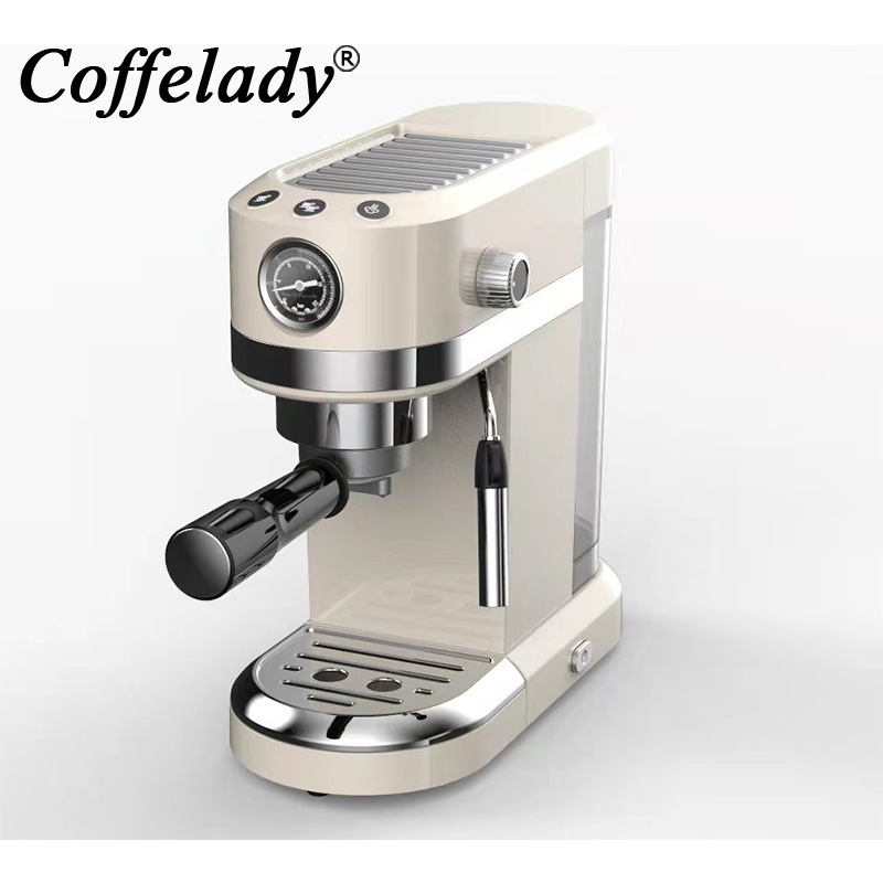 Coffelady italiano máquina de café espresso automática bomba tipo de presión máquina estrecha máquina de café hogar con manómetro