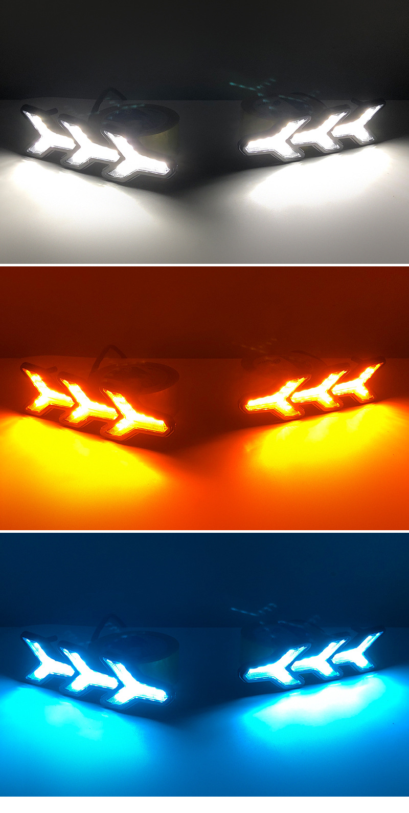 Suitable for universal car daytime running lights, fishbone style Lamborghini LED daytime running lights with flowing turn signals