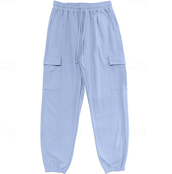 2024 herbst neue wok jogging hosen, lange hosen mit dawsting, elastische taille, mehrere taschen, flache, beathable_voghion.com
