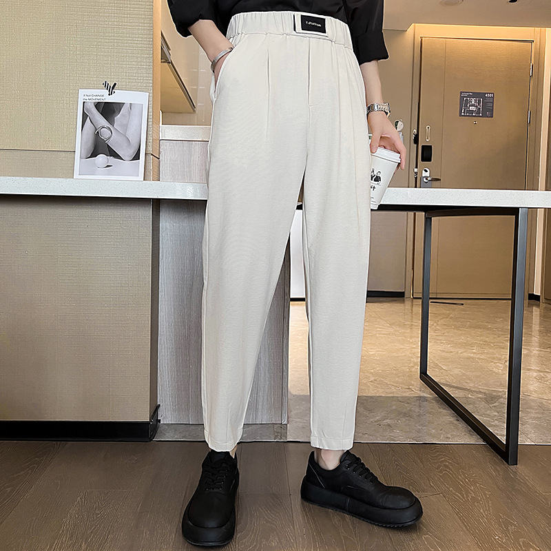 Summer solid color trousers English style for leisure