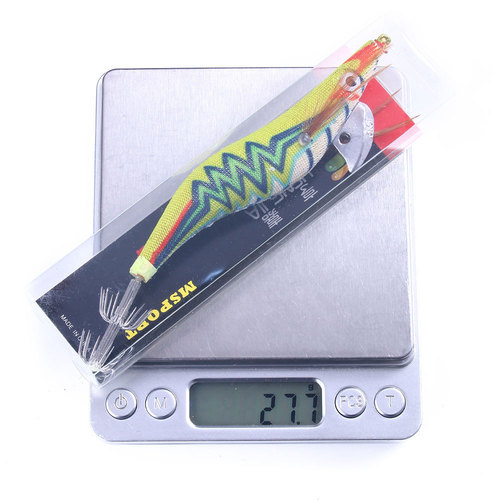 Wooden shrimp counterweight lead 3.5# squid hook explosive hook with ringing beads wooden shrimp wrapped cloth boxed lure bait wholesale