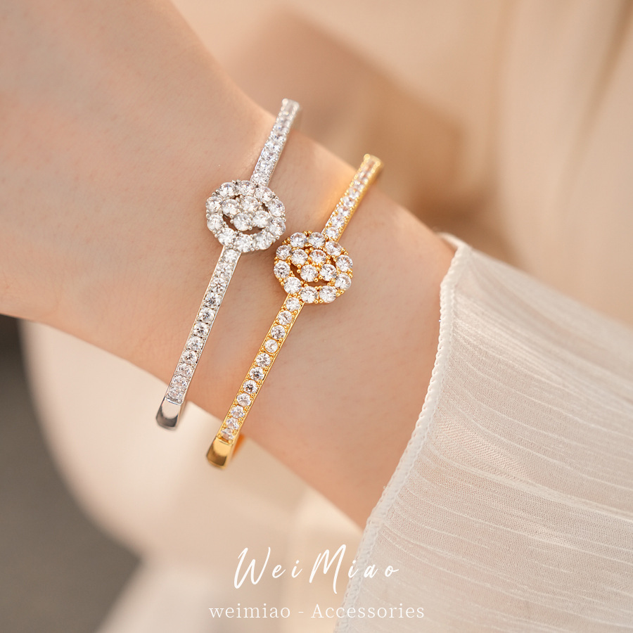 18k oro real electronita de piedra elíptica pulsera de hebilla de flores delicada pulsera de alta calidad lujosa joyas de nicho