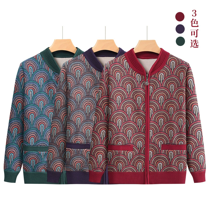 Источник Фабрика среднего и пожилого возраста свитер куртка женская старушка одежда осень зима весна и осень топ бабушка кардиган куртка