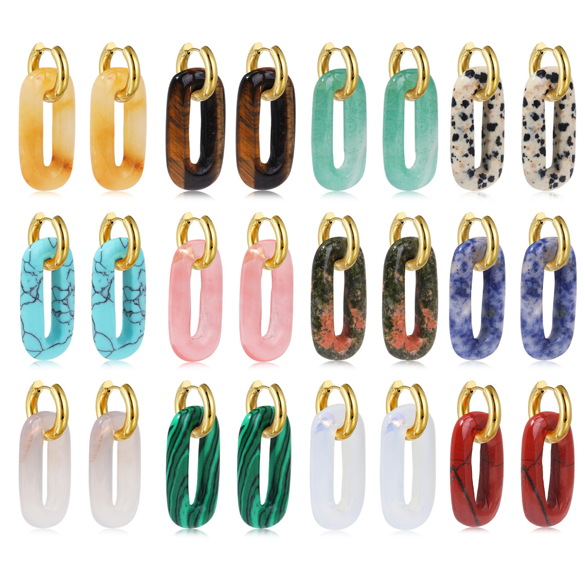 organic retro demi-season earrings stainless steel