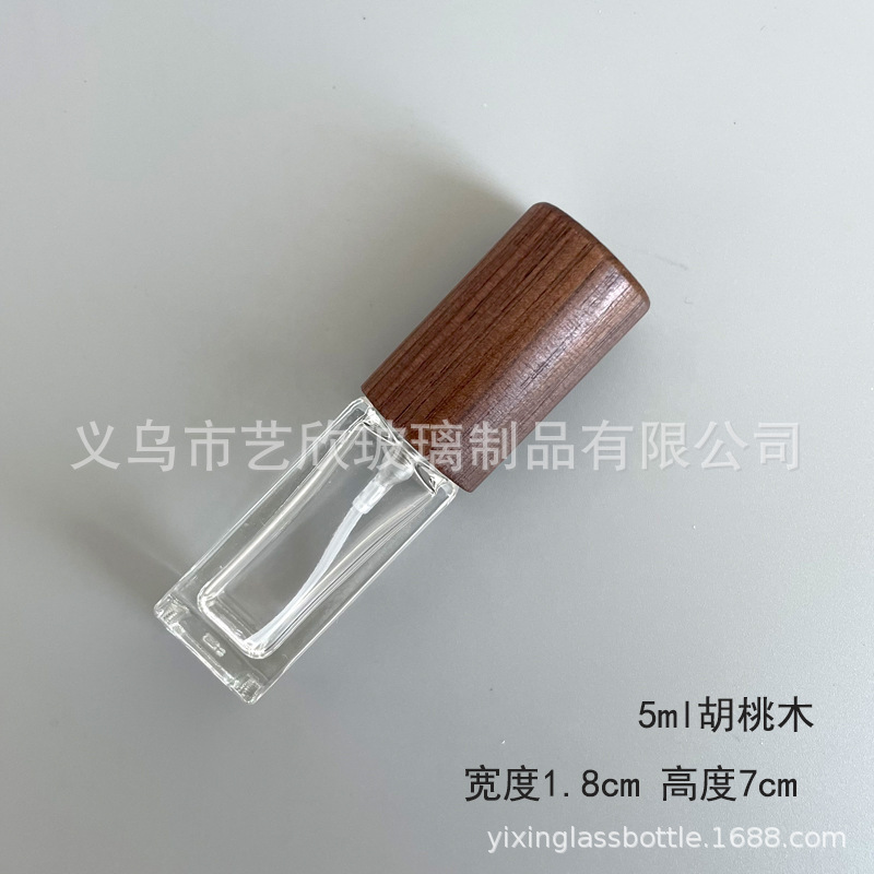 木製キャップ香水詰め替えボトル空ボトルガラス 10 ミリリットルハイエンド旅行ポータブル 5 ミリリットルサンプルスプレーボトル香水ボトル|undefined