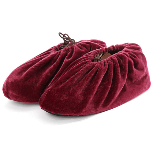 New thickened velvet shoe covers indoor home adult model room non-slip shoe covers student foot covers children's computer room shoe covers