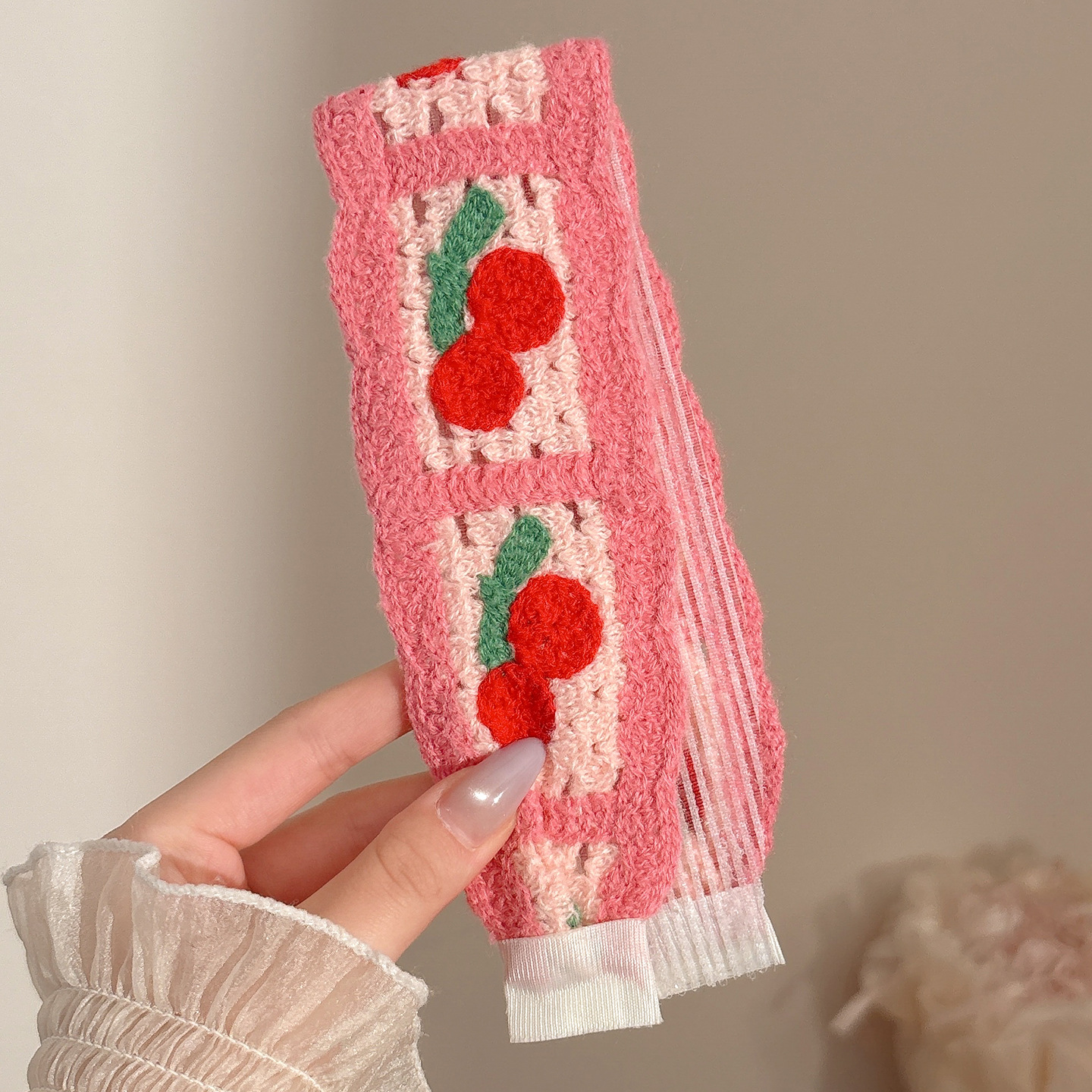 Flor francesa de punto frangeo pegatinas velcro pegatinas para el cabello de mujer no comprime el cabello correa de lavado de la cara banda de cabello tocado