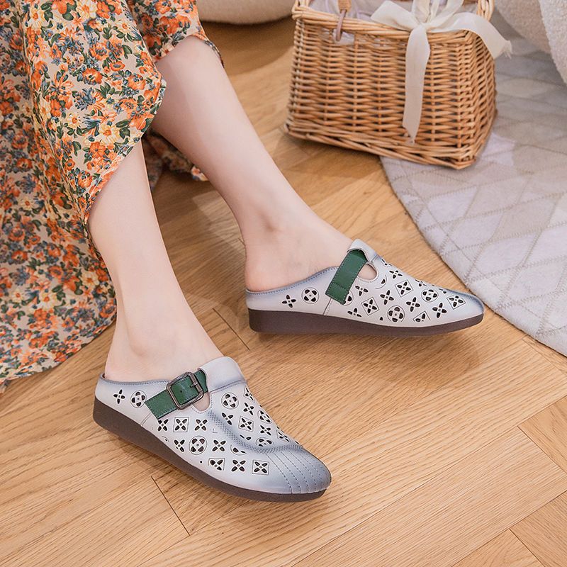 Summer non-slip retro ethnic Crocs-style slippers