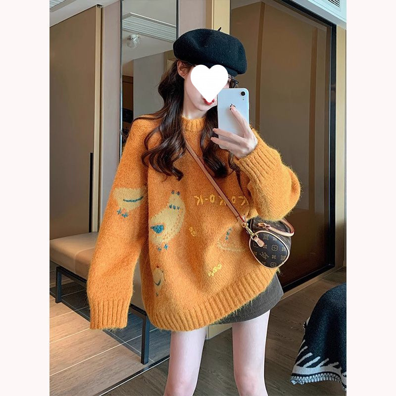 여성 2025 새로운 한국 패션 서양식 느슨한 니트 스웨터 엉덩이 스커트 투피스 세트 봄