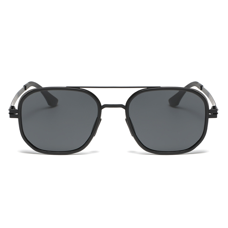New Style Metal Polarized Glasses Men's High-end Sense Fashion Sunglasses Women's Anti-ultraviolet Summer Black Sunglasses Trendy