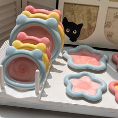 猫碗陶瓷罐头盘碟子猫食盆饭盆防打翻猫咪喝水碗狗碗食盆宠物用品
