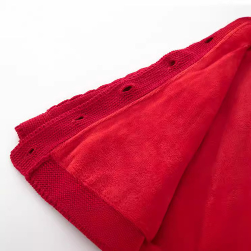 Children's winter 2024 new knitted shawl for girls, big red butterfly knot padded knitted sweater cloak