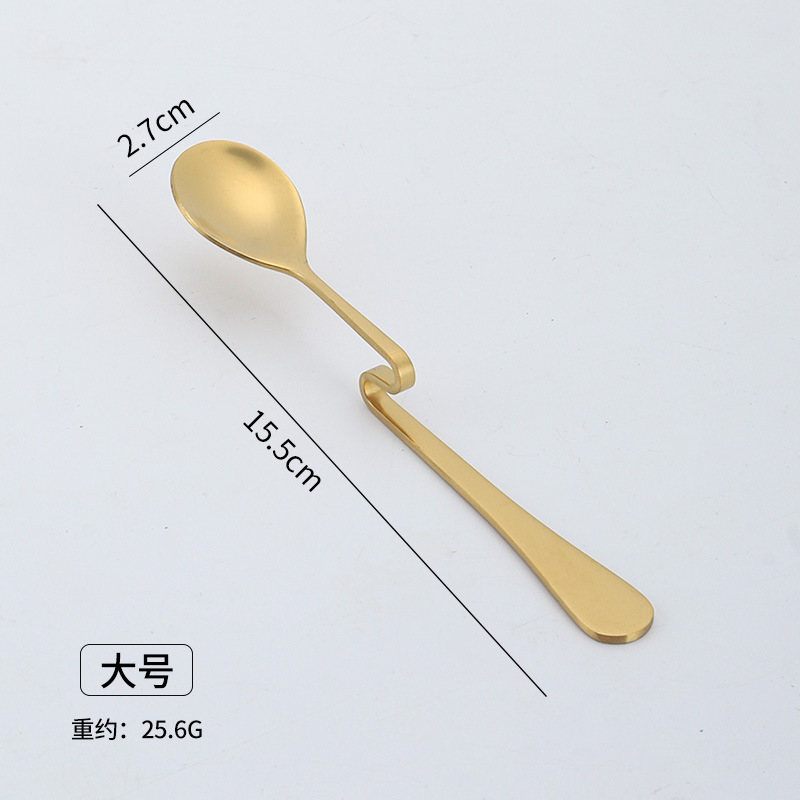 S-tipo cuchara curvada de acero inoxidable cuchara de café cuchara transversal taza cuchara de miel cuchara de mezcla cuchara de regalo creativo personalizado