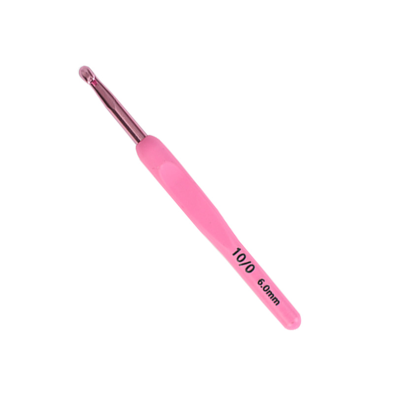 Herramientas de ganchillo rosado gradiente de ganchillo suéter de mano muñeca tejida bolsa de suéter aguja de lana aguja de ganchillo de mango suave