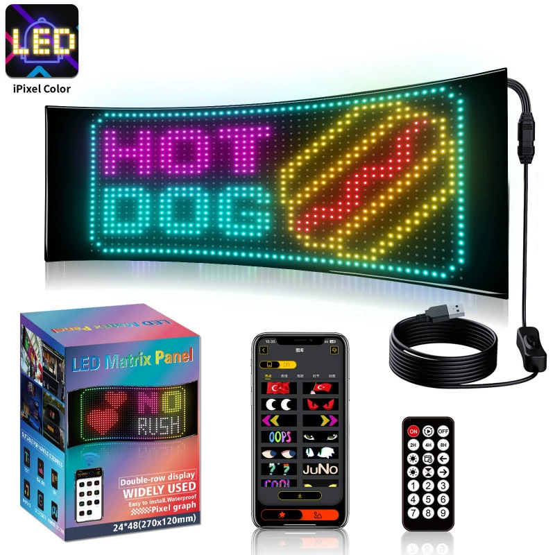Коммерс signs? Actually translate: "Scrolling double row store sign display screen without installation LED advertising full color display ultra-thin flexible soft screen"