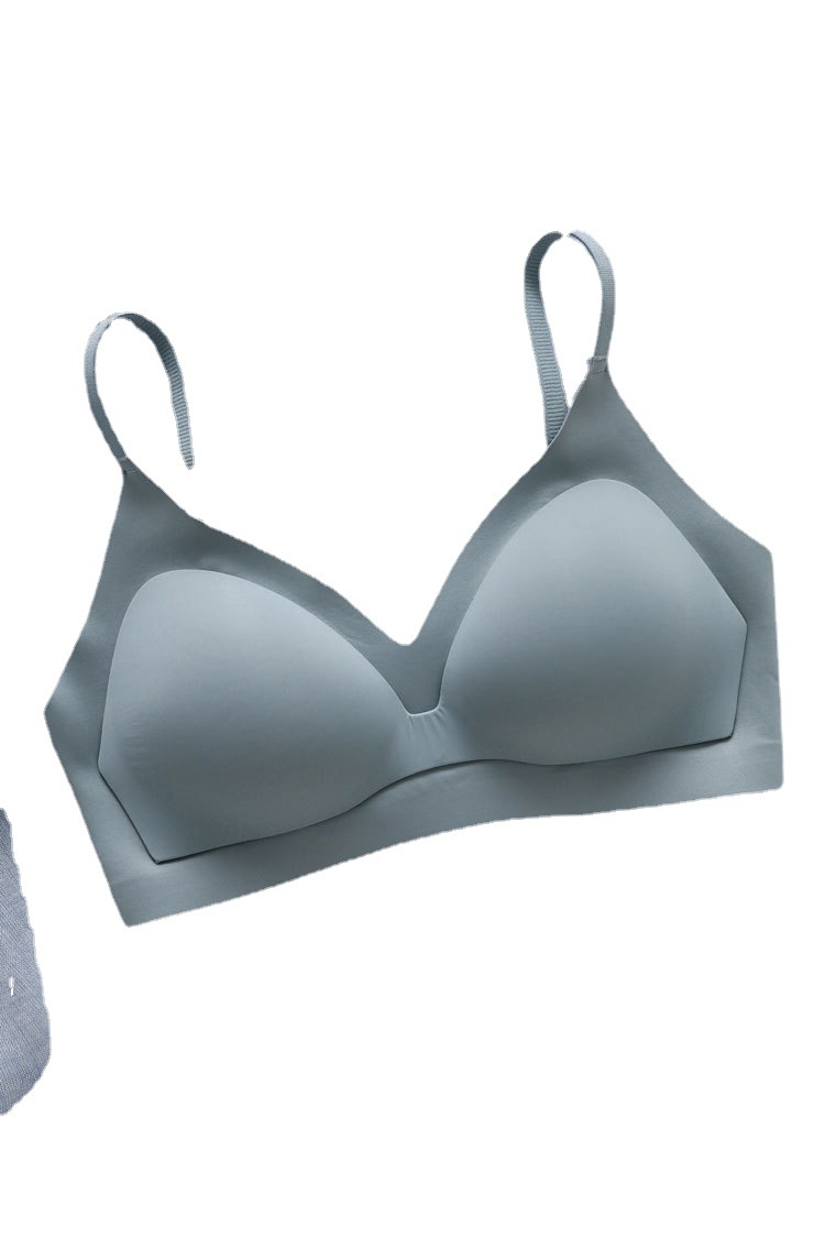 Japonés original cómodo sujetador sin costuras inalámbrico pequeño pecho delgado de una pieza brillante ropa interior sin costuras para las mujeres 853