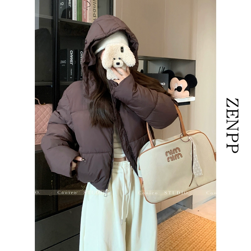 Мирар с капюшоном цвета карри короткая пуховая хлопковая куртка женская зимняя хлопковая куртка Jiaxing хлопковая куртка Jinjiang