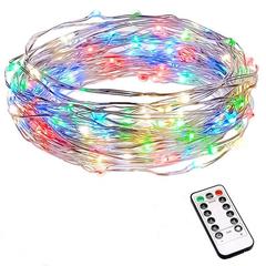 跨境 防水3AA電池盒10米100燈亞馬遜遙控銅線燈串聖誕led裝飾燈串