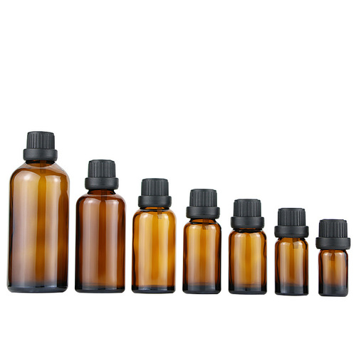 Brown essential oil bottles 5ml-100ml essence perfume cosmetics packaging anti-theft large cap brown glass bottle