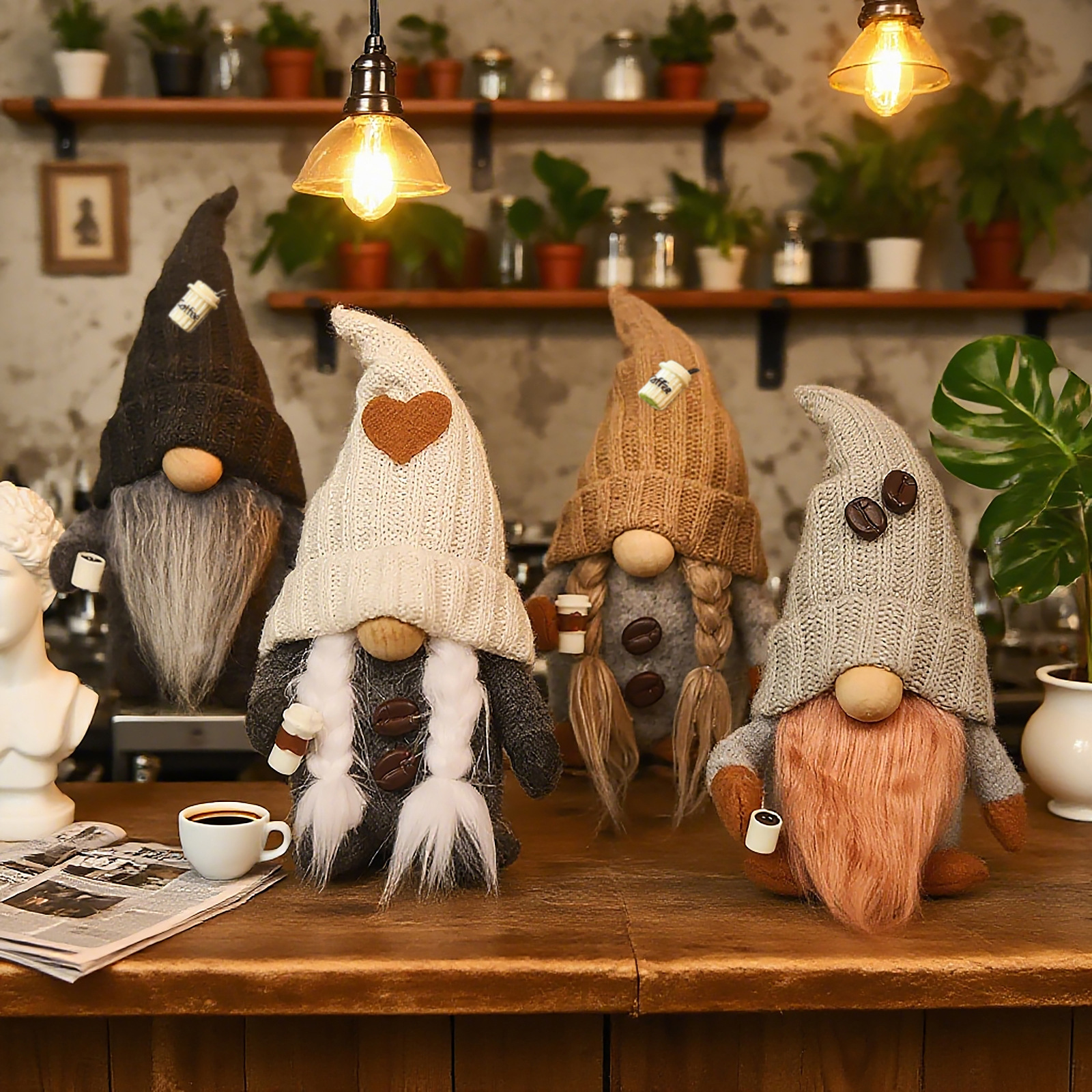 knitted coffee doll