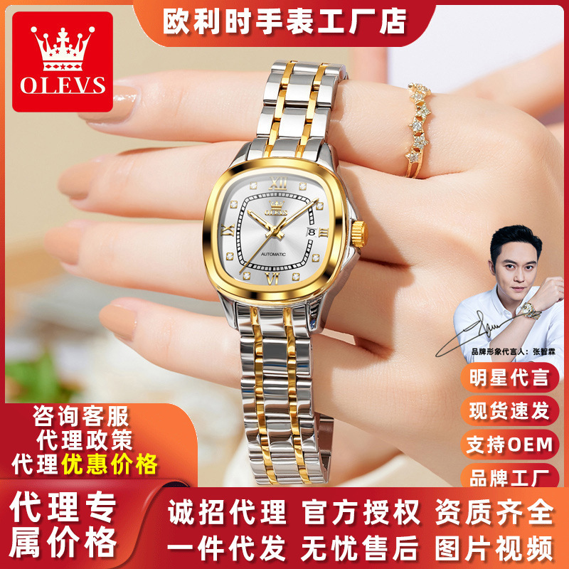 Dropshipping Oris Fully Automatic Mechanical Single Calendar Women's Watch Women's Watch Niche Waterproof Luminous Women's Watch