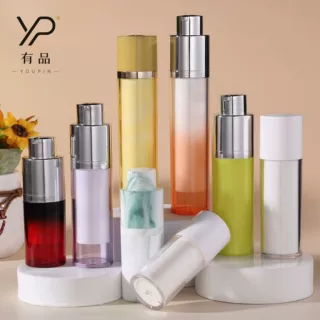 定制加工旋转真空瓶15-50ml 按压乳液瓶精华瓶双层真空分装瓶