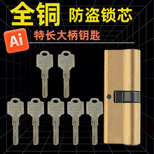 全铜AB锁芯防盗门锁芯通用型家用门锁胆老式入户大门锁头弹子锁心