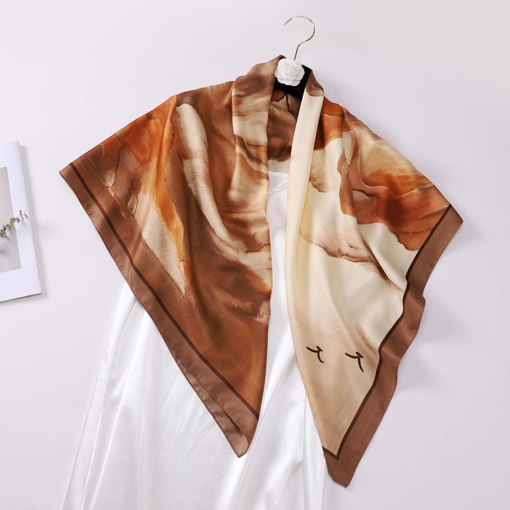 Women's Fashion Mountain Satin Printing Silk Scarves display picture 8