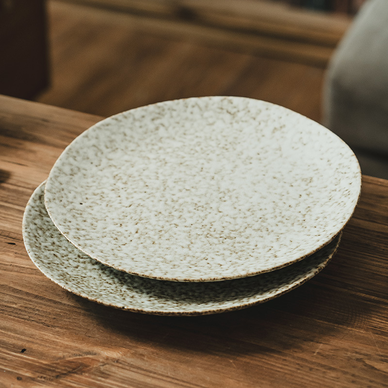 Plato de piedra retro para hacer viejos platos de cerámica al por mayor platos domésticos platos de platos de comedor platos de ensalada platos
